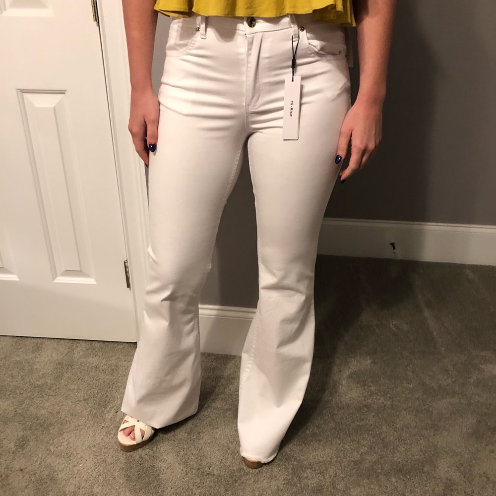 White Flare Bell Bottom Jeans